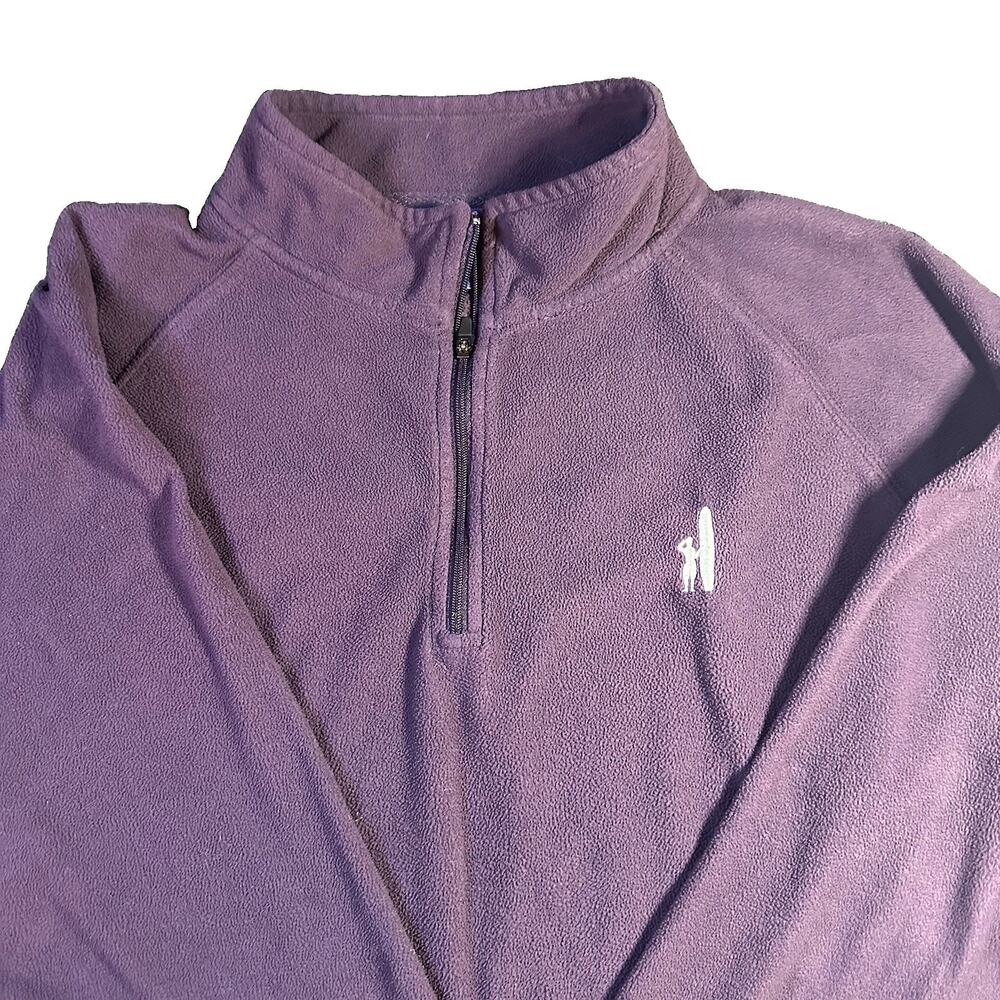 johnnie-O Mens Large Fleece Quarter Zip Pullover Sweater Purple Golf L